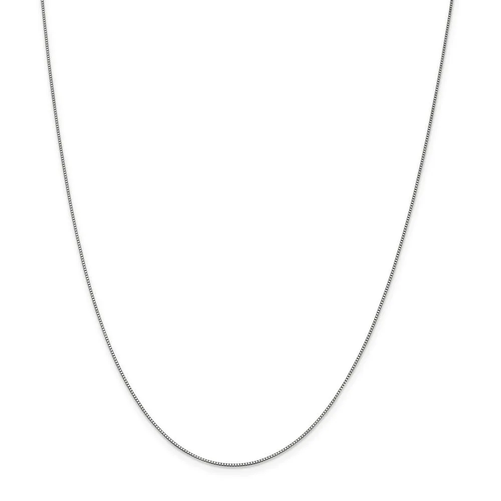 0.7mm 14k White Gold Box Chain Necklace