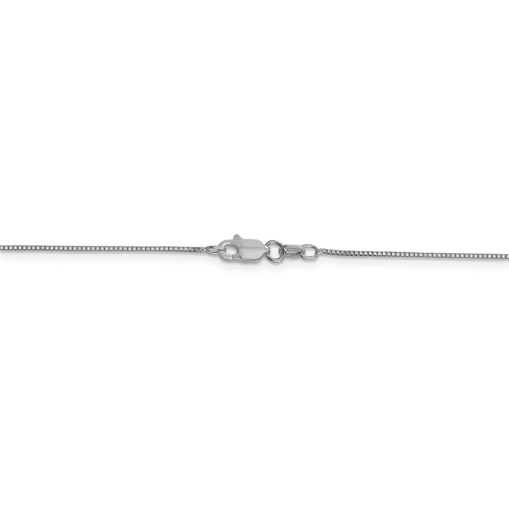 0.7mm 14k White Gold Box Chain Necklace