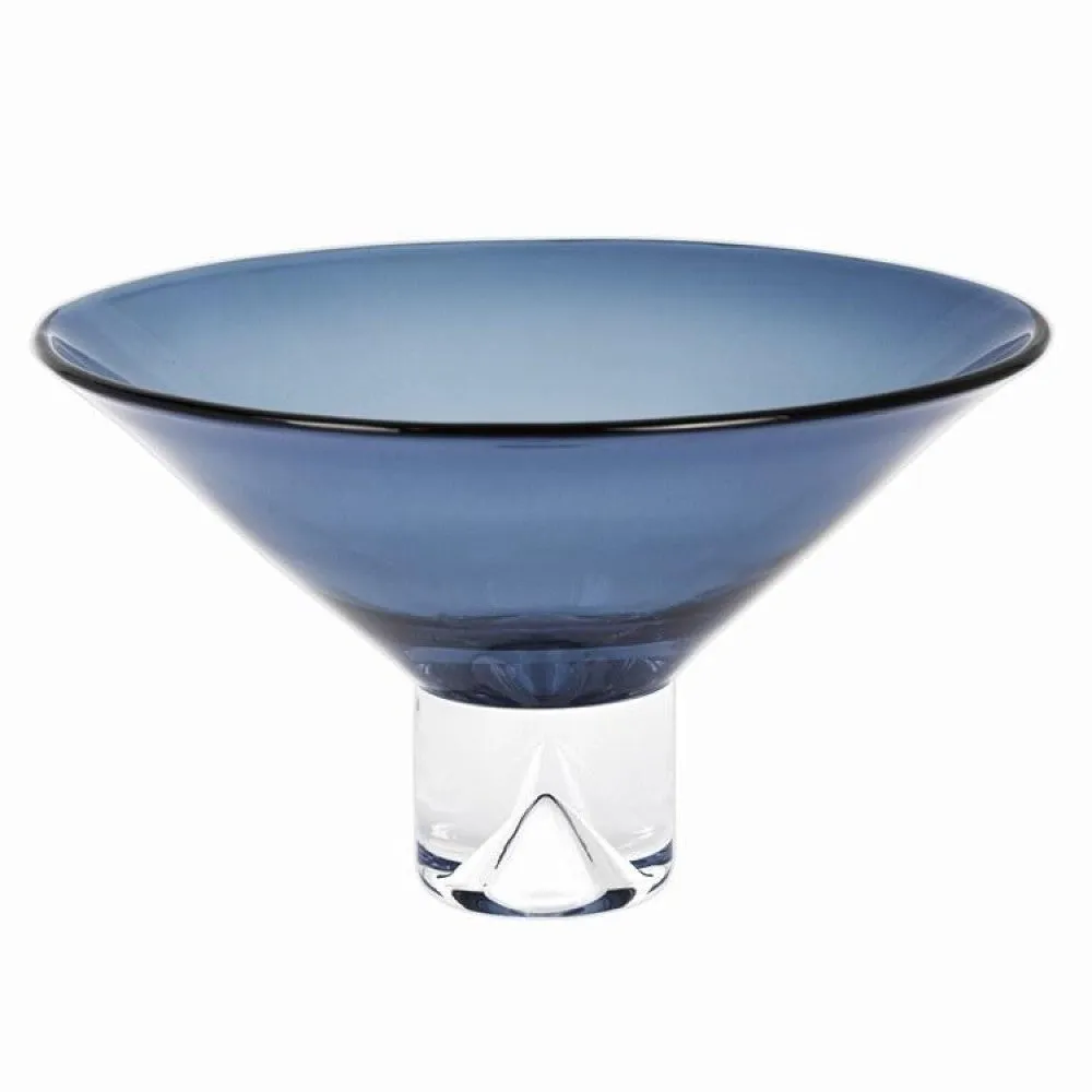 12 Mouth Blown Crystal Midnight Blue Centerpiece Bowl By Homeroots