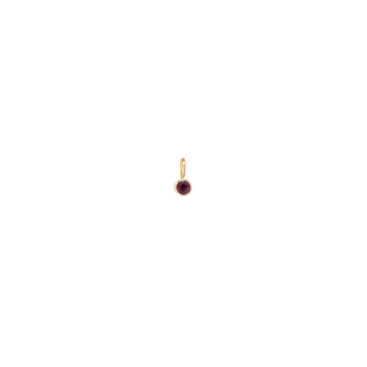 14k Garnet Charm Pendant