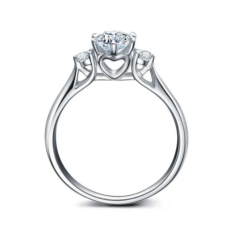 18CT White Gold Brilliant Cut Semi Diamond Mount