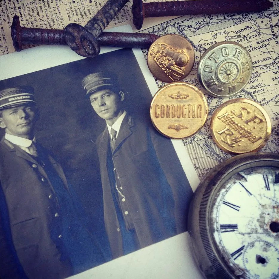 1954 Railroad Date Nail Cufflinks