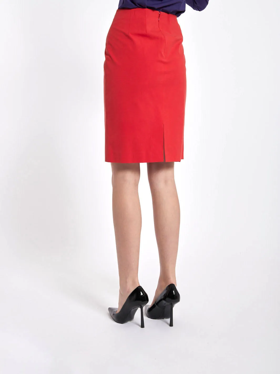 2010 Salvatore Ferragamo coral-coloured pencil skirt