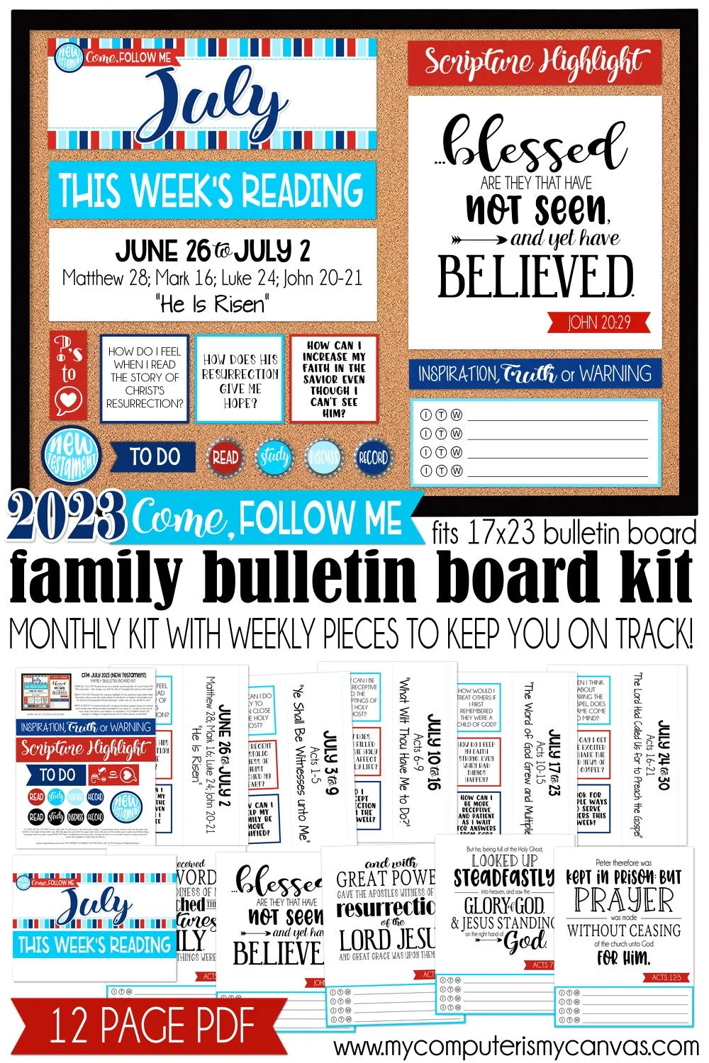 2023 CFM New Testament Family Bulletin Board Kit {JULY} PRINTABLE