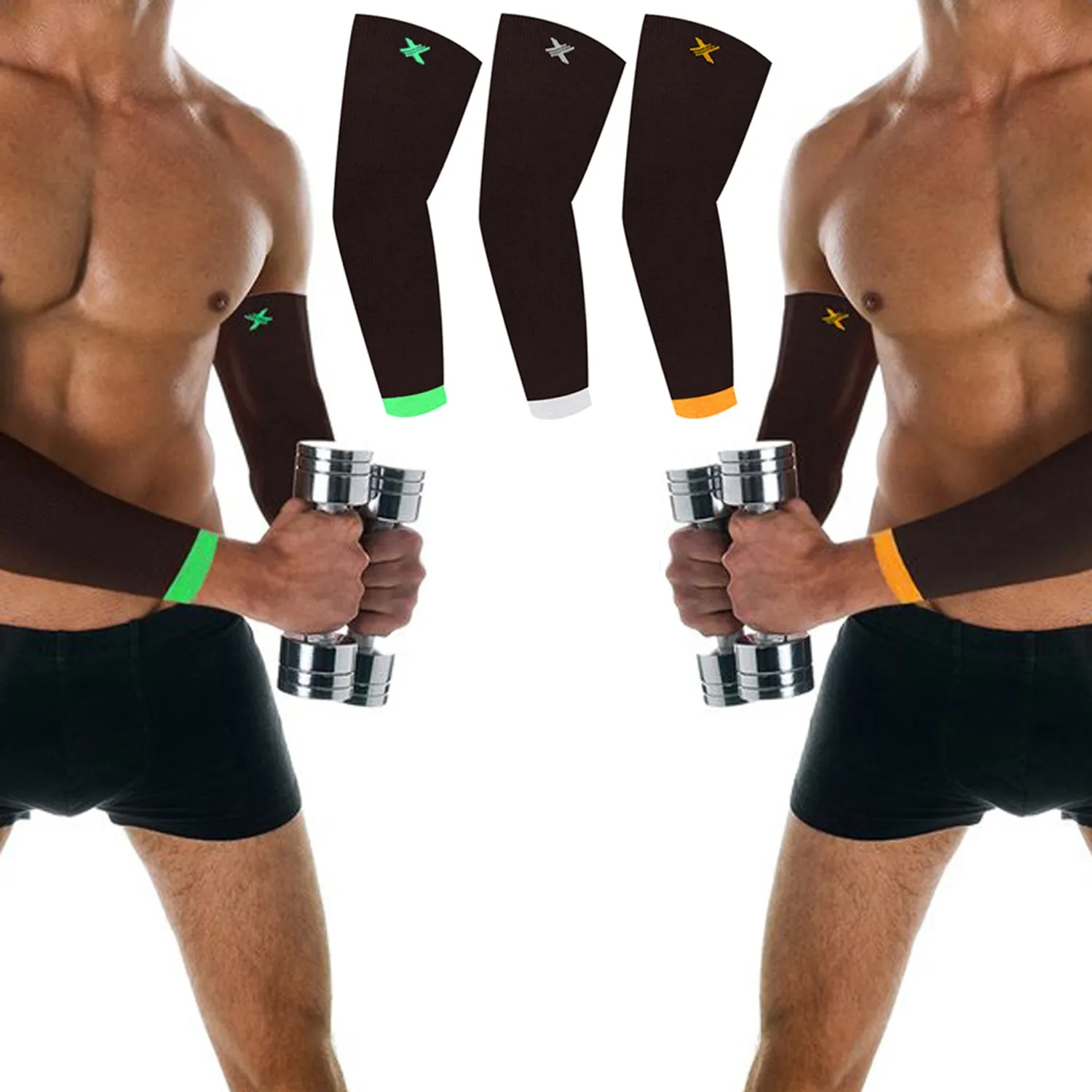 3-Pairs: Elite Lightweight Cooling Recovery And Support Elbow Arm Sleeves Set