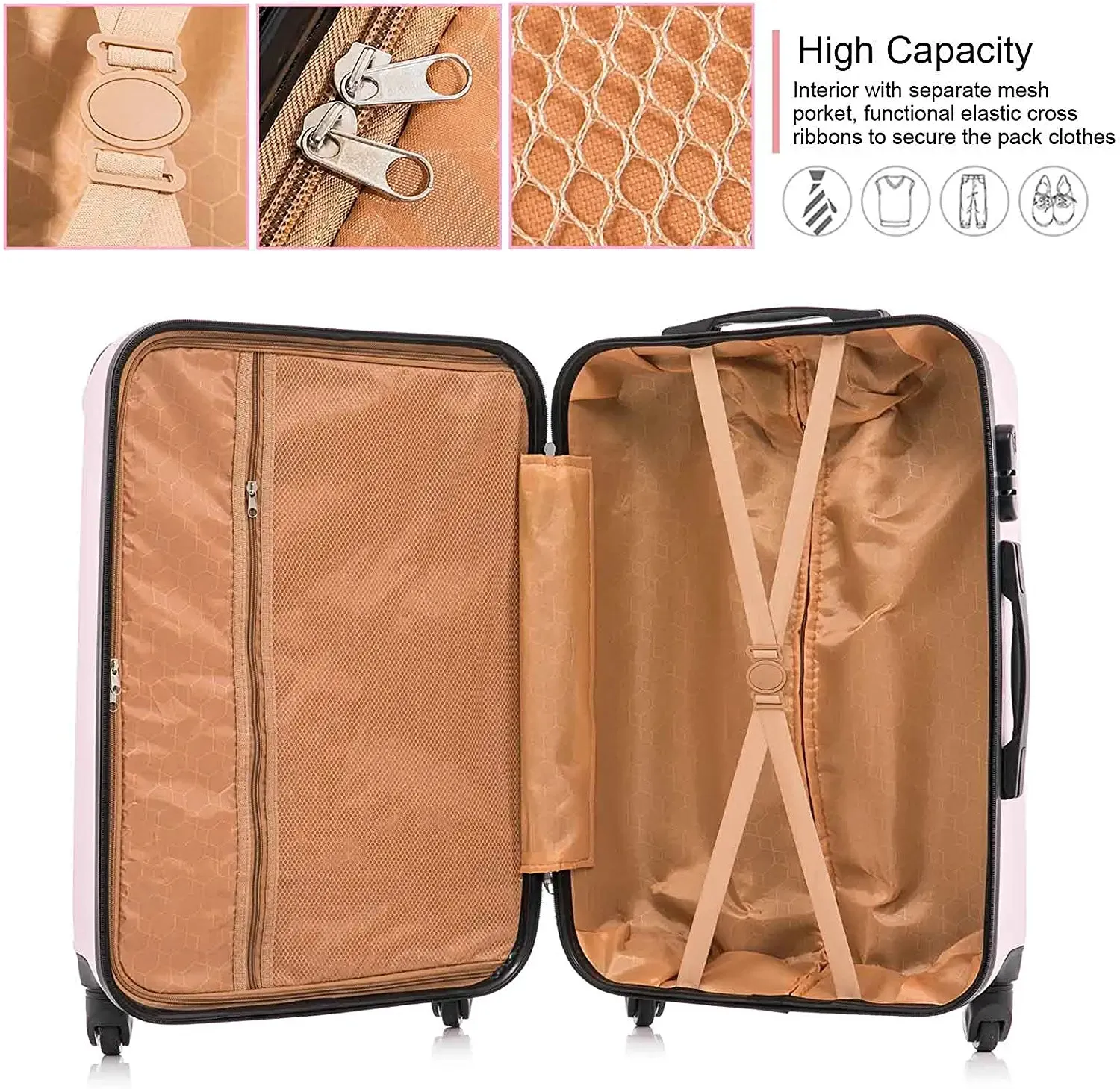 3 Piece Suitcase with Spinner Wheels, Luggage Suitcases Lightweight Clearance, Travel Luggage Set Includes 20 /24 /28 Inch