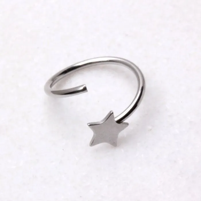 316L Surgical Steel Annealed Star Nose Hoop