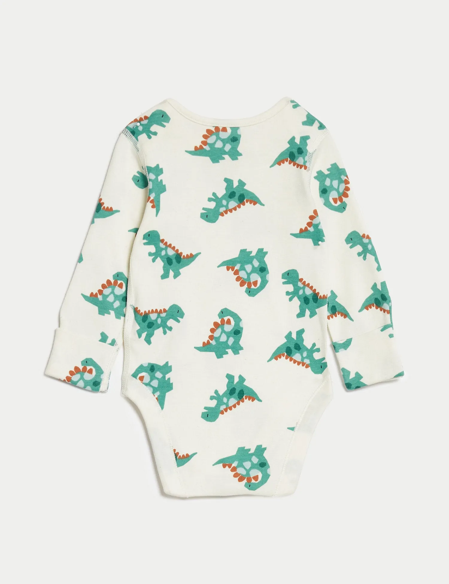 3pk Pure Cotton Dinosaur Bodysuits