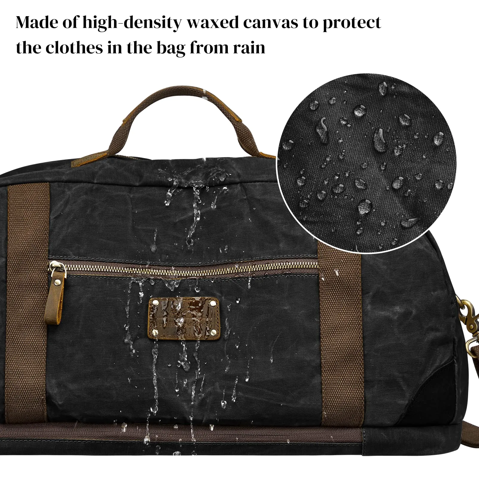 40L Waxed Canvas Waterproof Backpack Duffel Bags