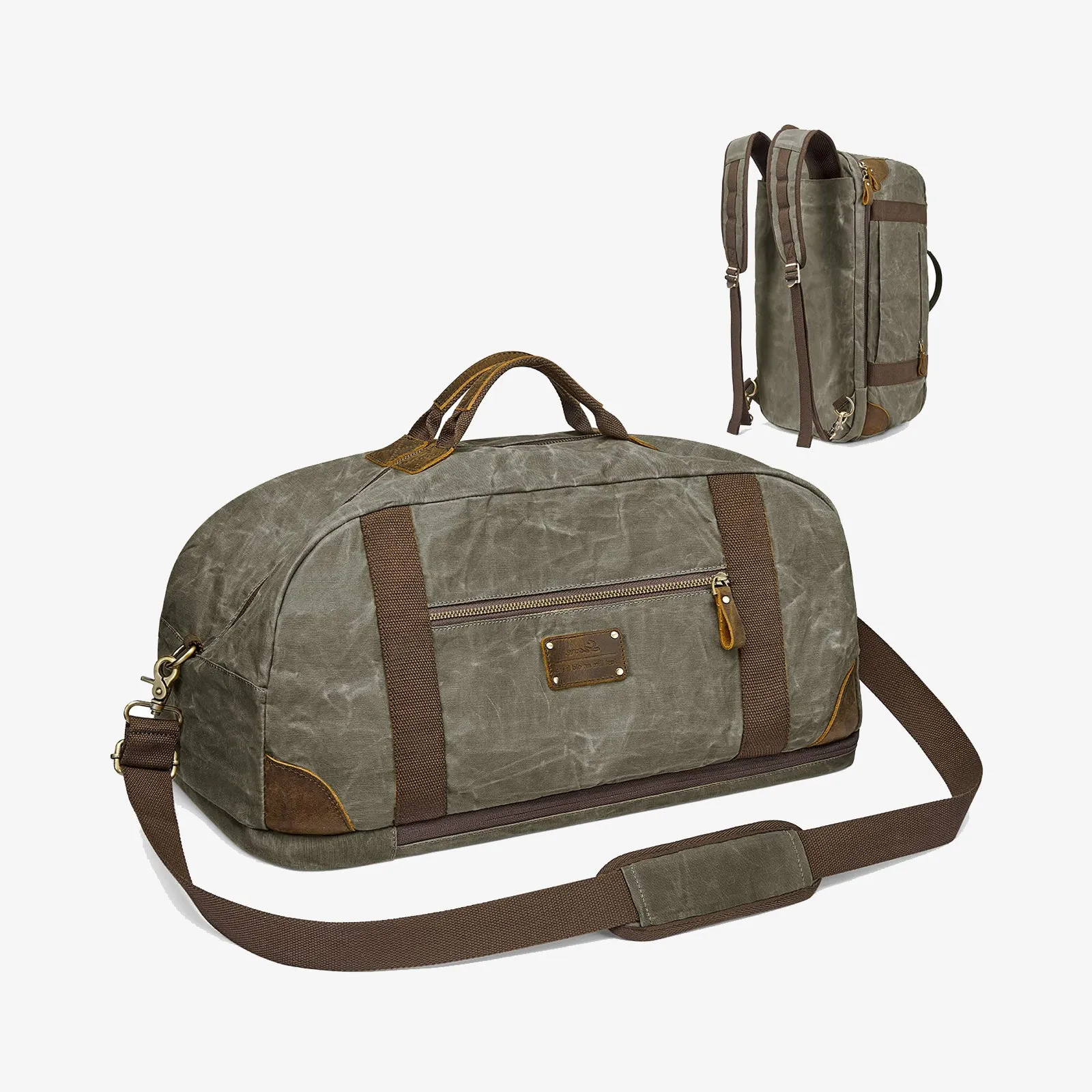 40L Waxed Canvas Waterproof Backpack Duffel Bags