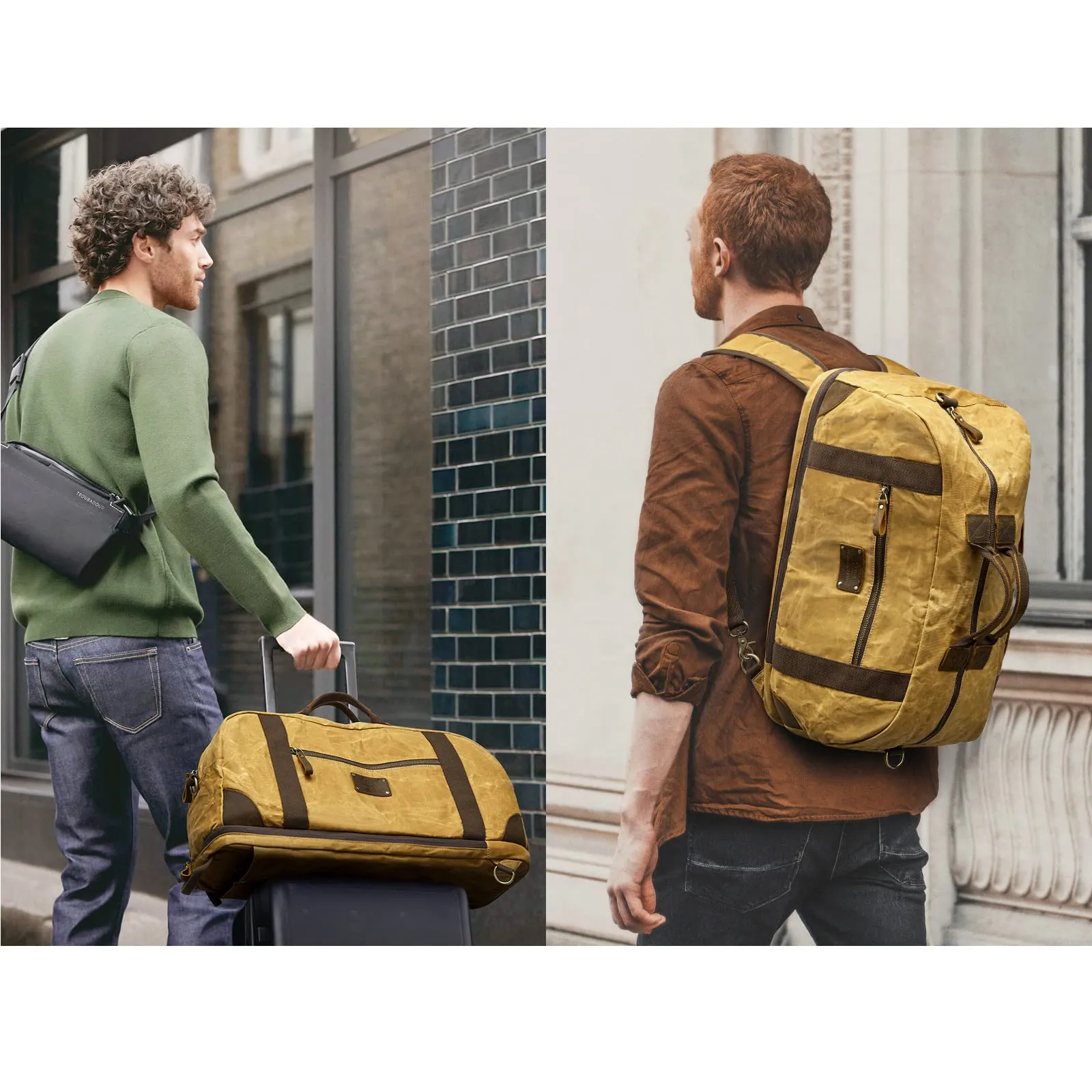 40L Waxed Canvas Waterproof Backpack Duffel Bags