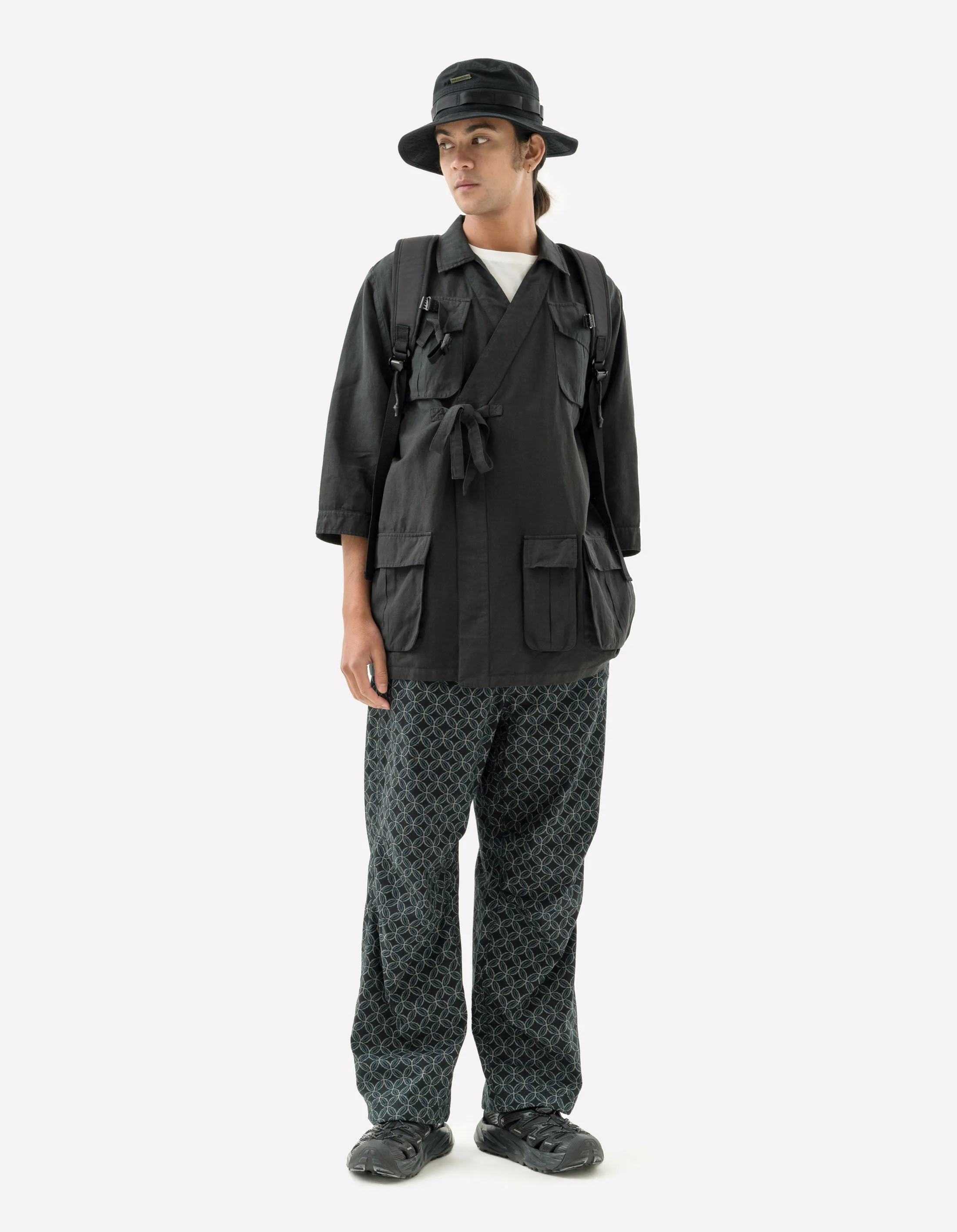 5210 Hemp Jungle Kimono Overshirt Black