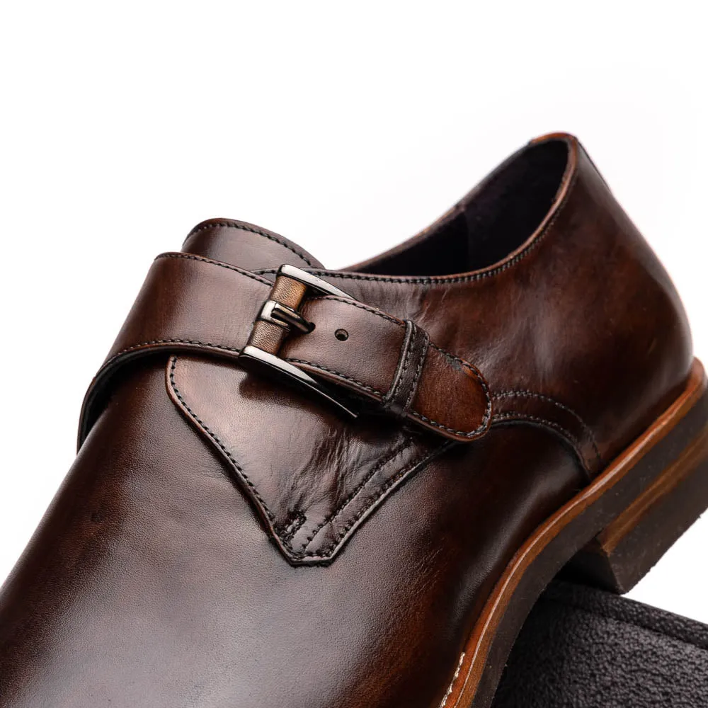 55-605-CST ROMAN Italian Calfskin Monkstrap Chestnut