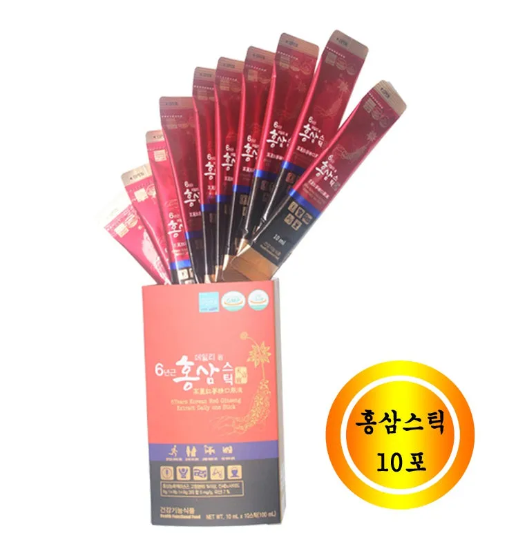 6 Years Korean Red Ginseng Extract Daily One Sticks 30 Sachets Health Supplements Immunity Blood Memory Tired Gifts Drinks