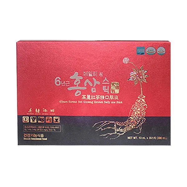 6 Years Korean Red Ginseng Extract Daily One Sticks 30 Sachets Health Supplements Immunity Blood Memory Tired Gifts Drinks