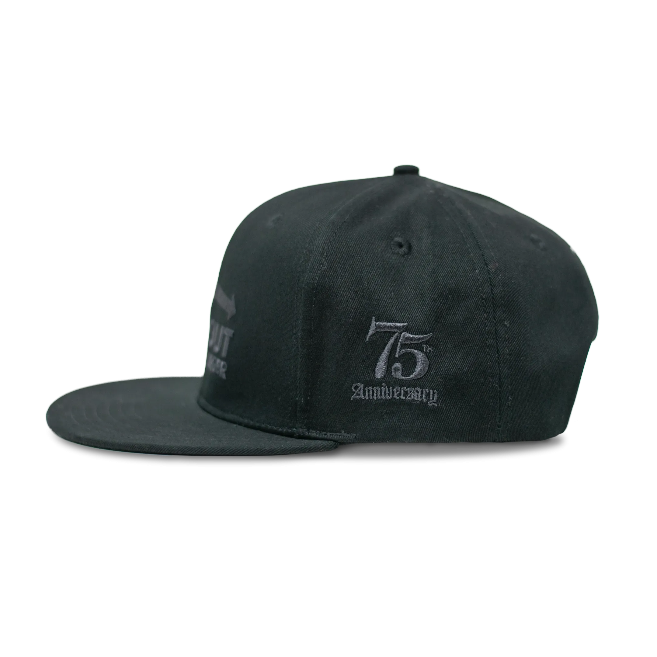 75th Anniversary Curved Bill Black Hat