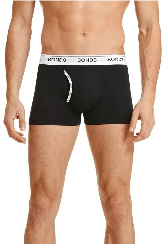 9 x Bonds Guyfront Trunk Mens Underwear Undies Black/White