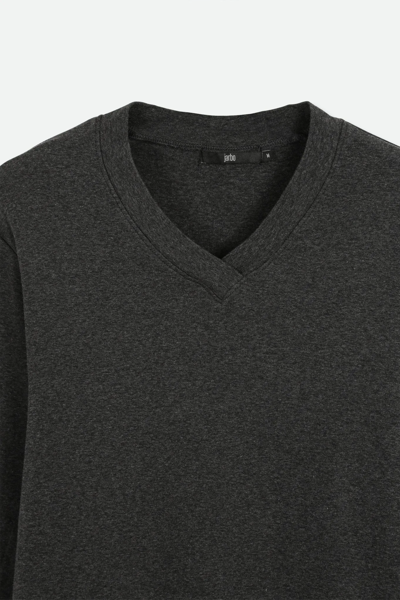 A LINE V NECK IN PIMA COTTON HEATHER CHARCOAL