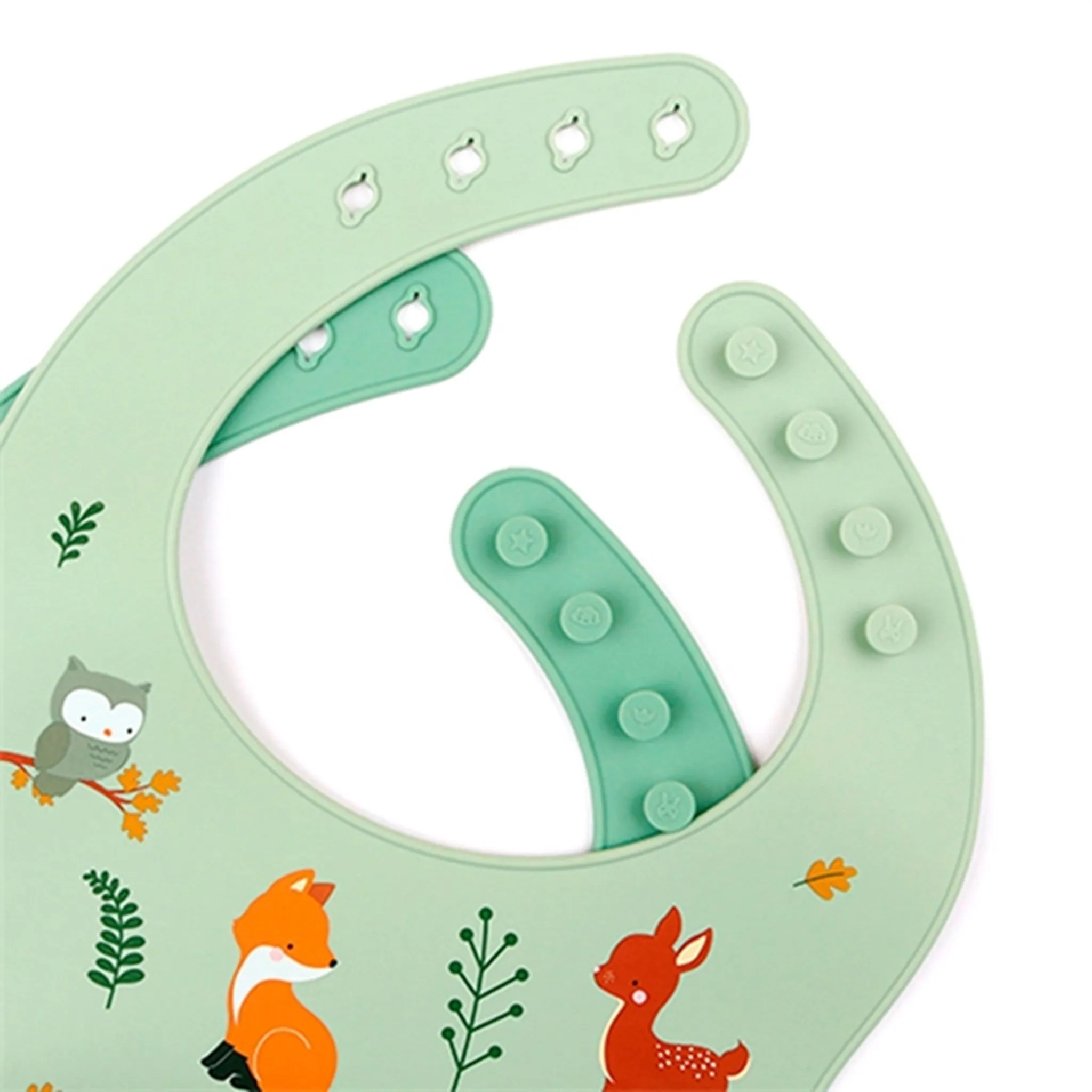 A Little Lovely Company Silicone Bib 2-pack Forest Friends