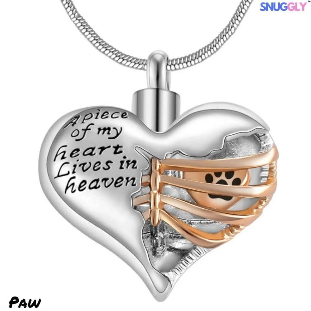 A Piece Of My Heart Lives In Heaven - Urn Pendant