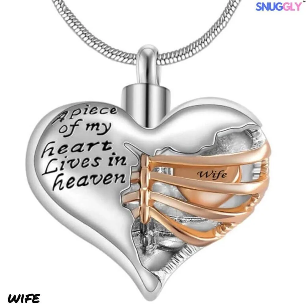 A Piece Of My Heart Lives In Heaven - Urn Pendant