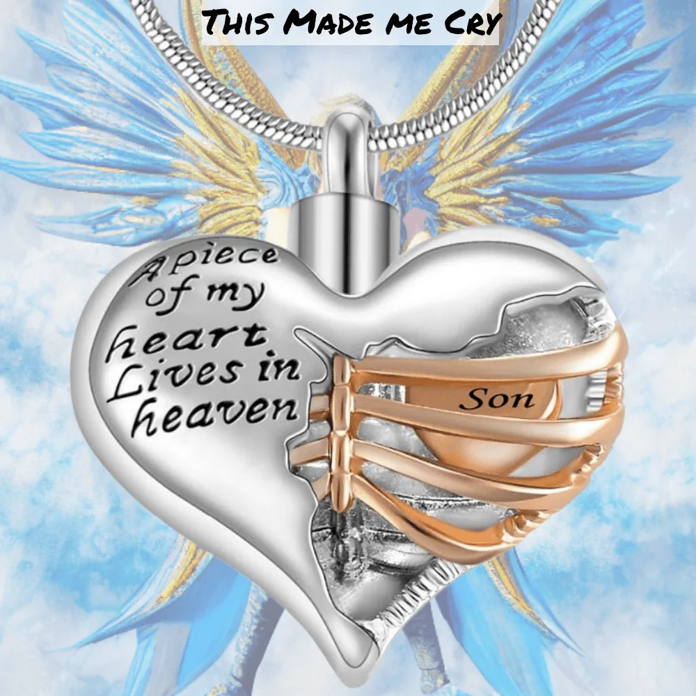 A Piece Of My Heart Lives In Heaven - Urn Pendant