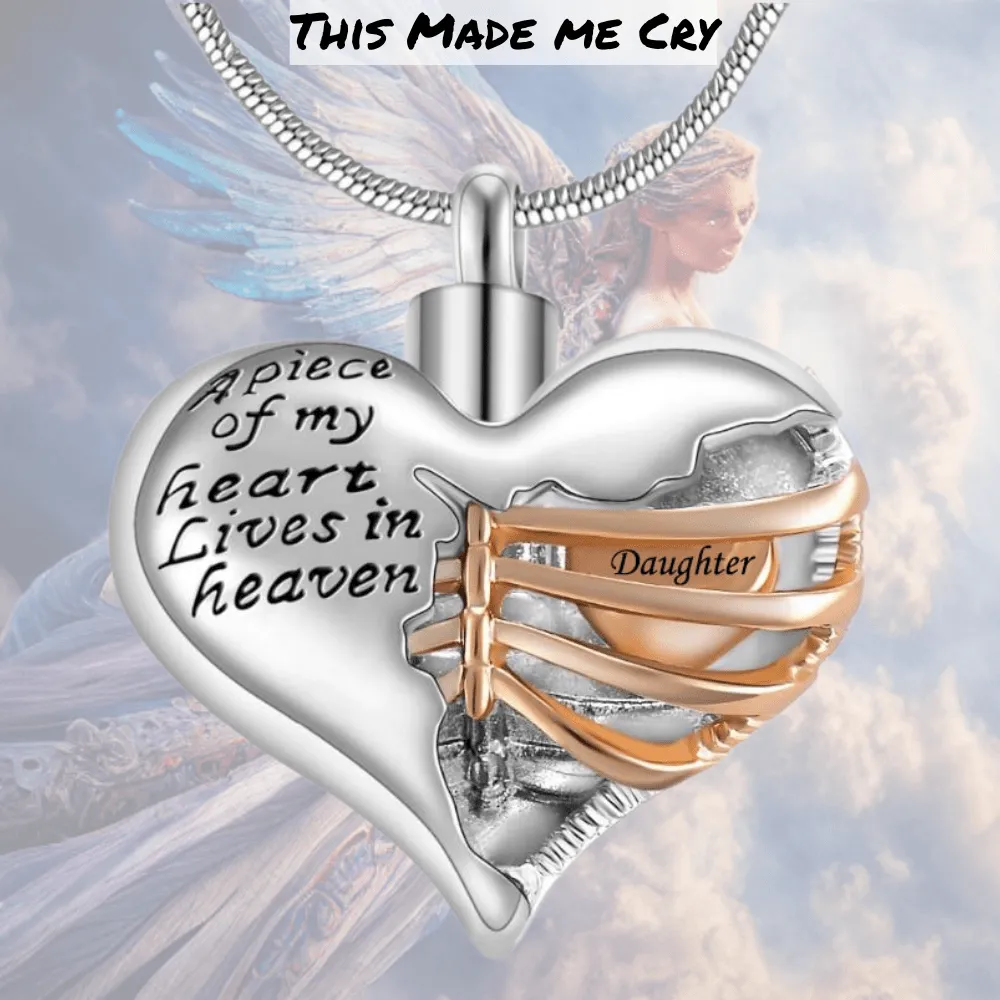 A Piece Of My Heart Lives In Heaven - Urn Pendant