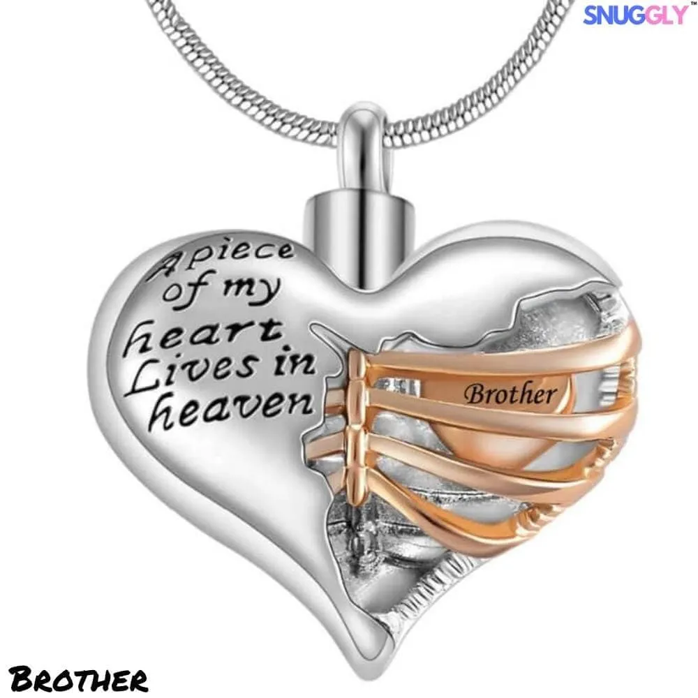 A Piece Of My Heart Lives In Heaven - Urn Pendant