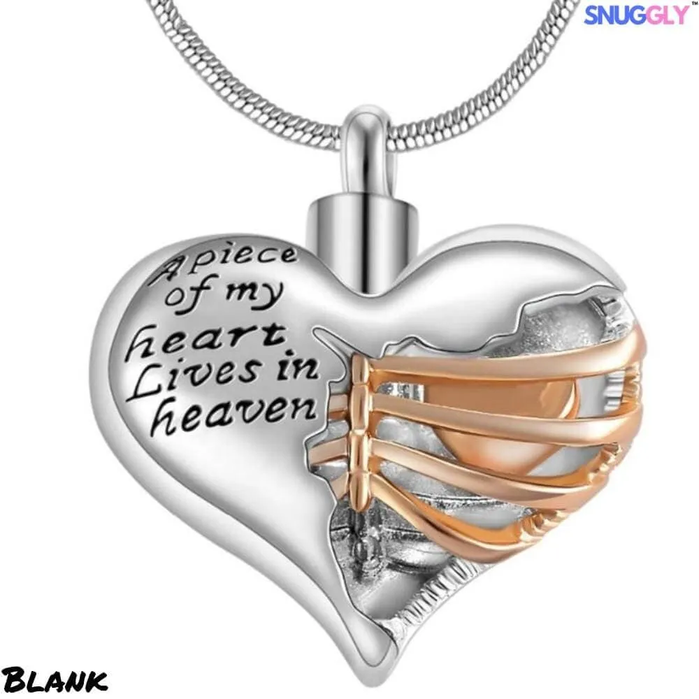 A Piece Of My Heart Lives In Heaven - Urn Pendant