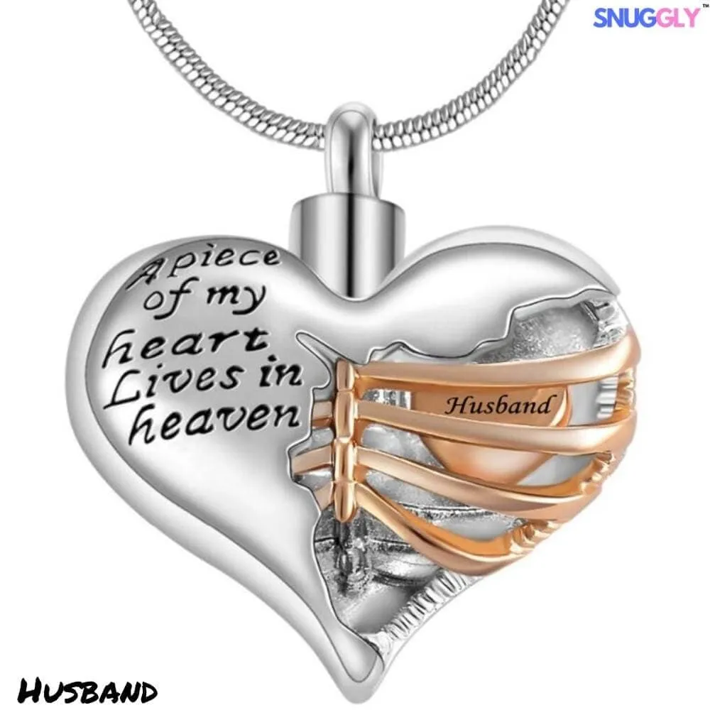 A Piece Of My Heart Lives In Heaven - Urn Pendant