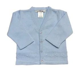 A Soft Idea V-Neck Baby Cardigan in Light Blue