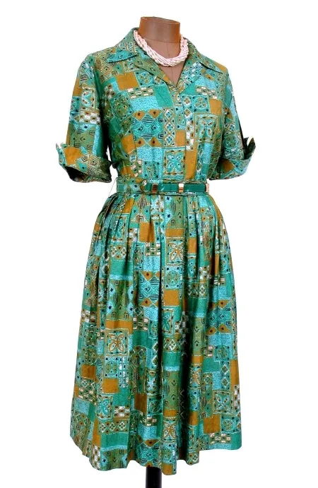 Abstract Print Shirtdress