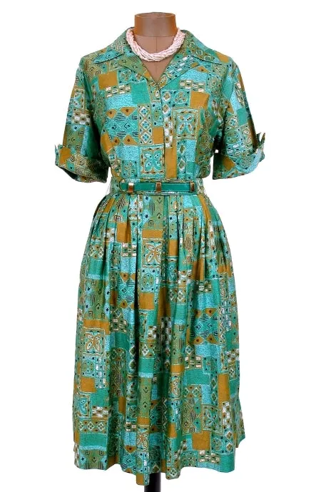 Abstract Print Shirtdress