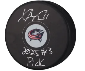 Adam Fantilli Columbus Blue Jackets Autographed Fanatics Authentic Hockey Puck with "2023 #3 Pick" Inscription