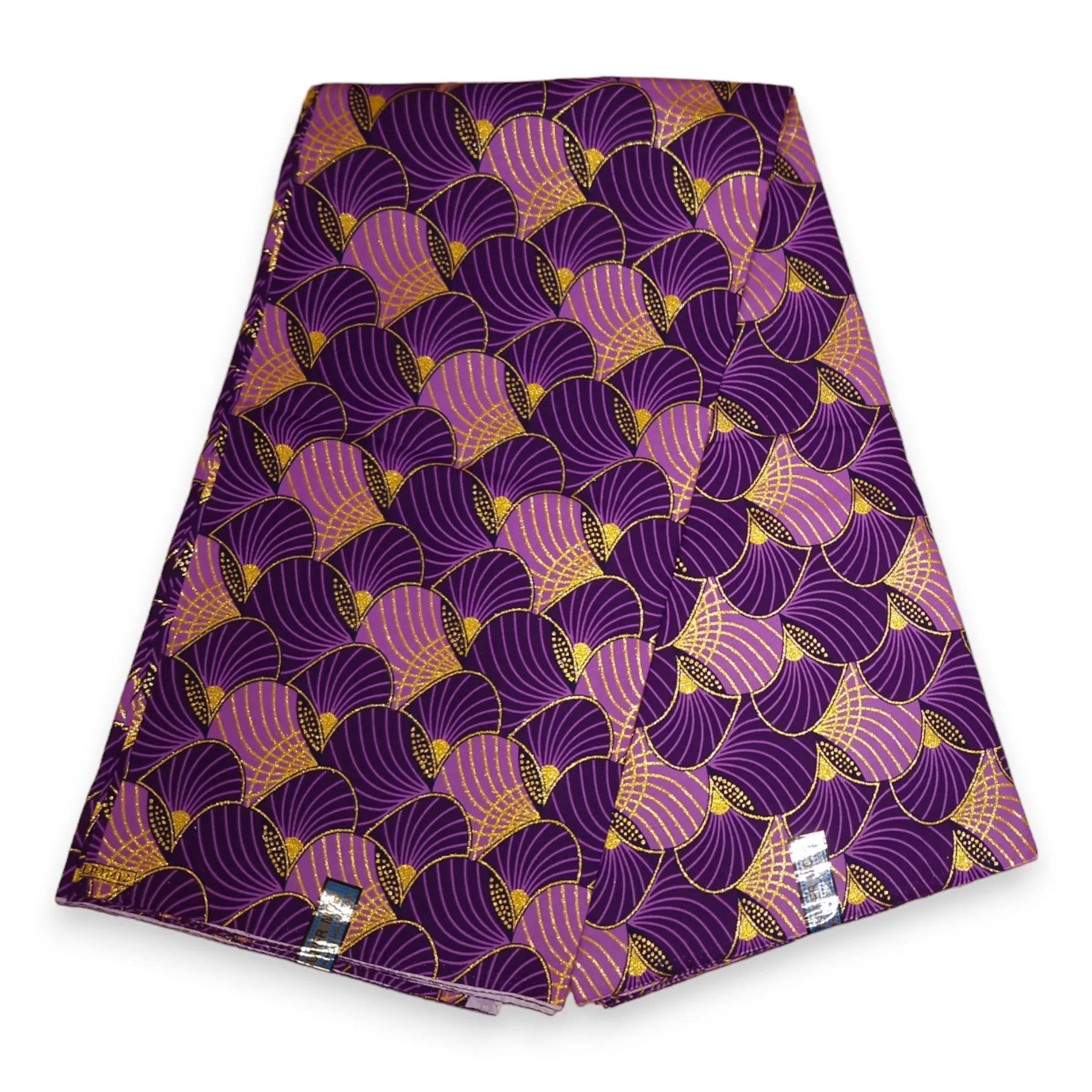 African print fabric - Exclusive Embellished Glitter effects 100% cotton - KT-3100 Gold Purple