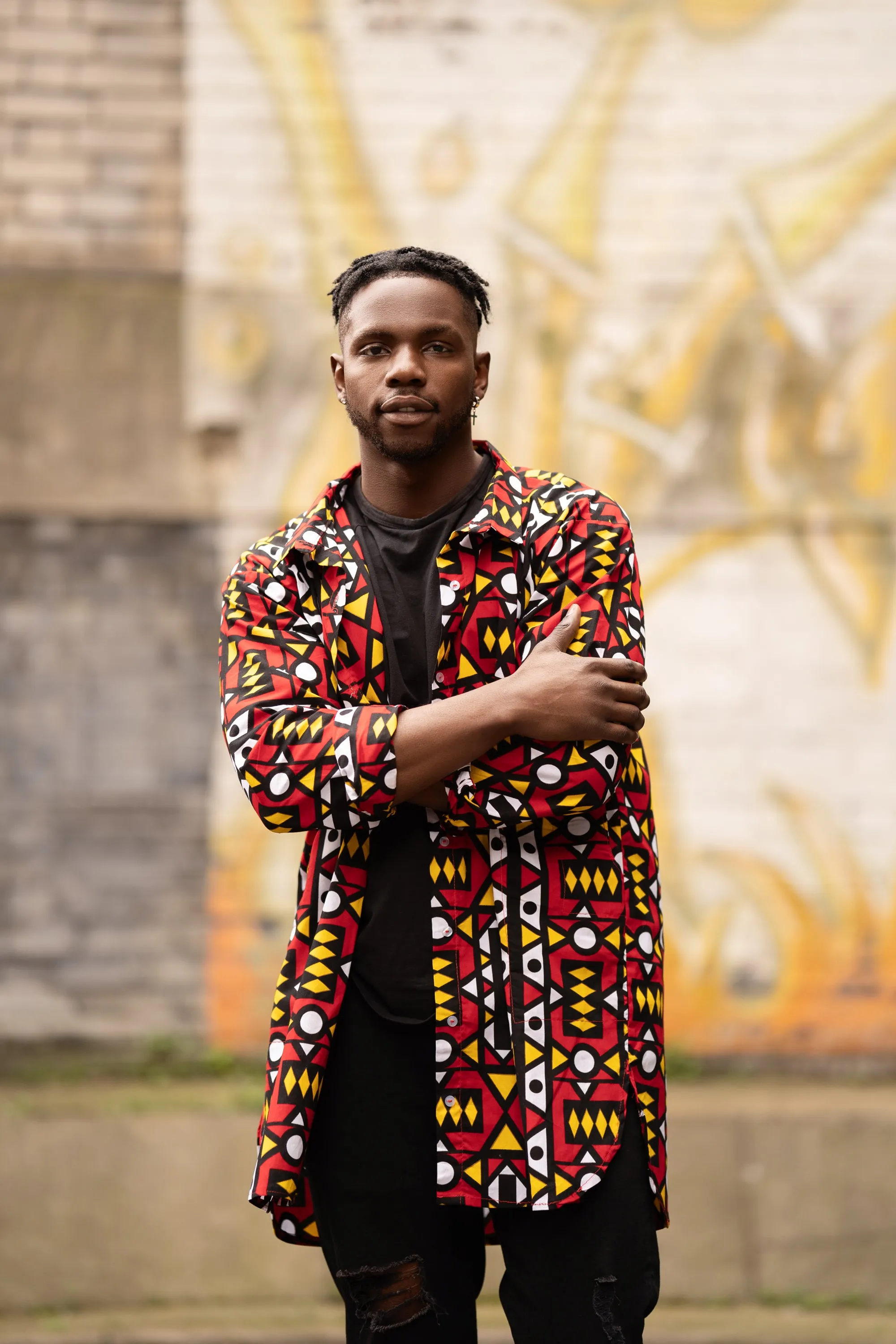 African Shirt In Electric Red