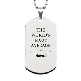 Agent Silver Dog Tag - The Worlds Most Average Engraved Confidence Gift for Birthday and Graduation