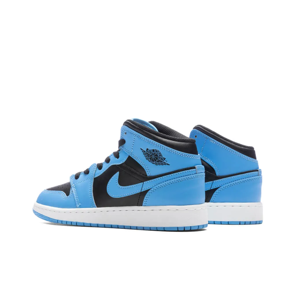 Air Jordan 1 Mid (GS) - University Blue/Black/White