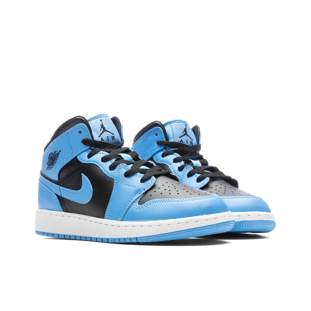 Air Jordan 1 Mid (GS) - University Blue/Black/White