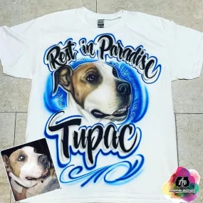 Airbrush Rest in Paradise Dog Portrait Design