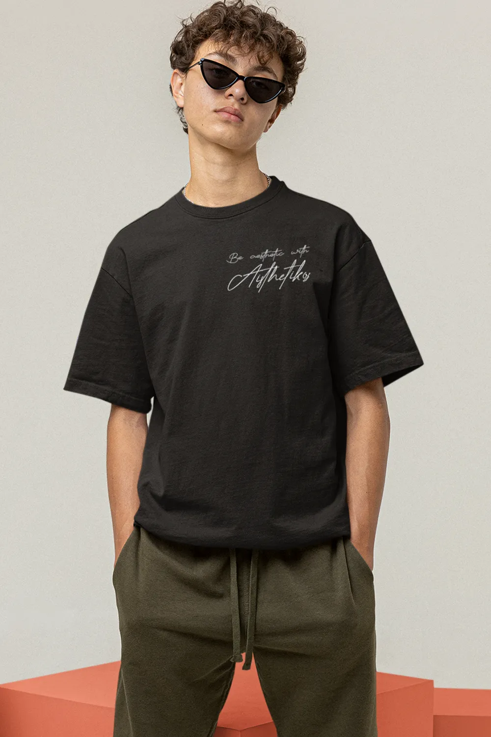 Aisthetikos Mens Oversized Tshirt (Pista)