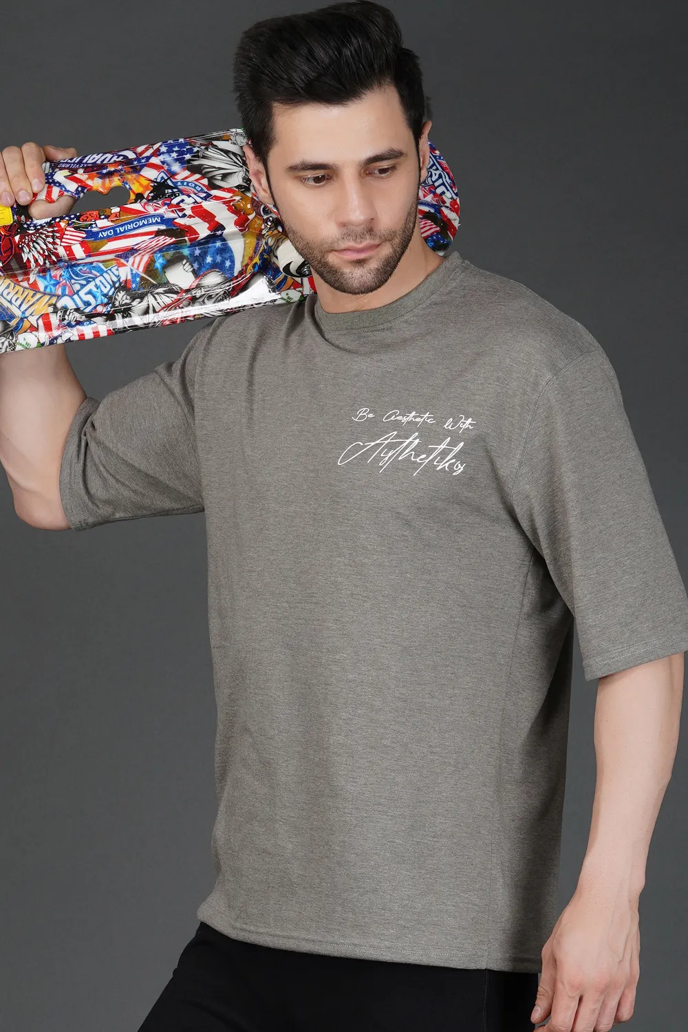 Aisthetikos Mens Oversized Tshirt (Pista)