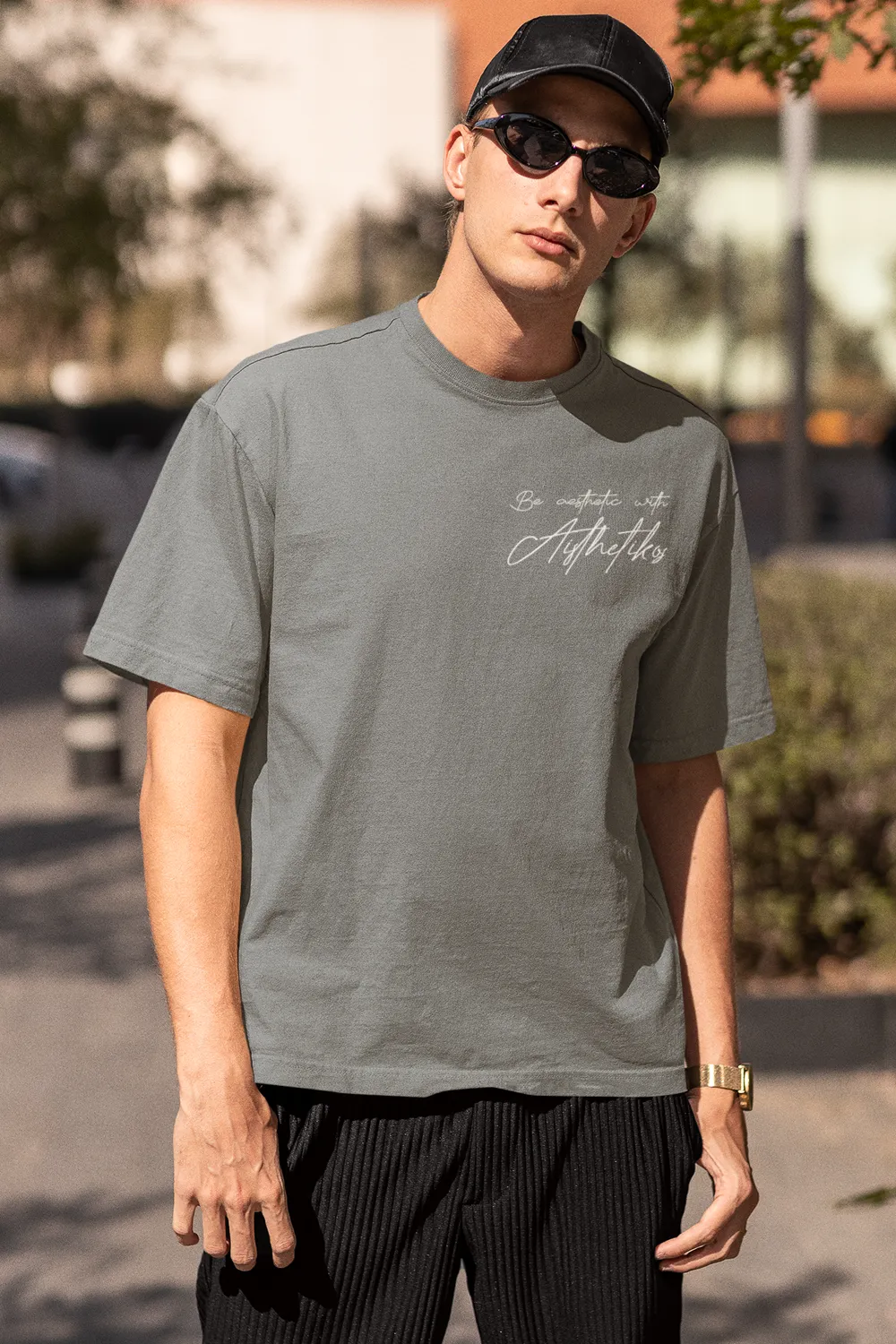 Aisthetikos Mens Oversized Tshirt (Pista)