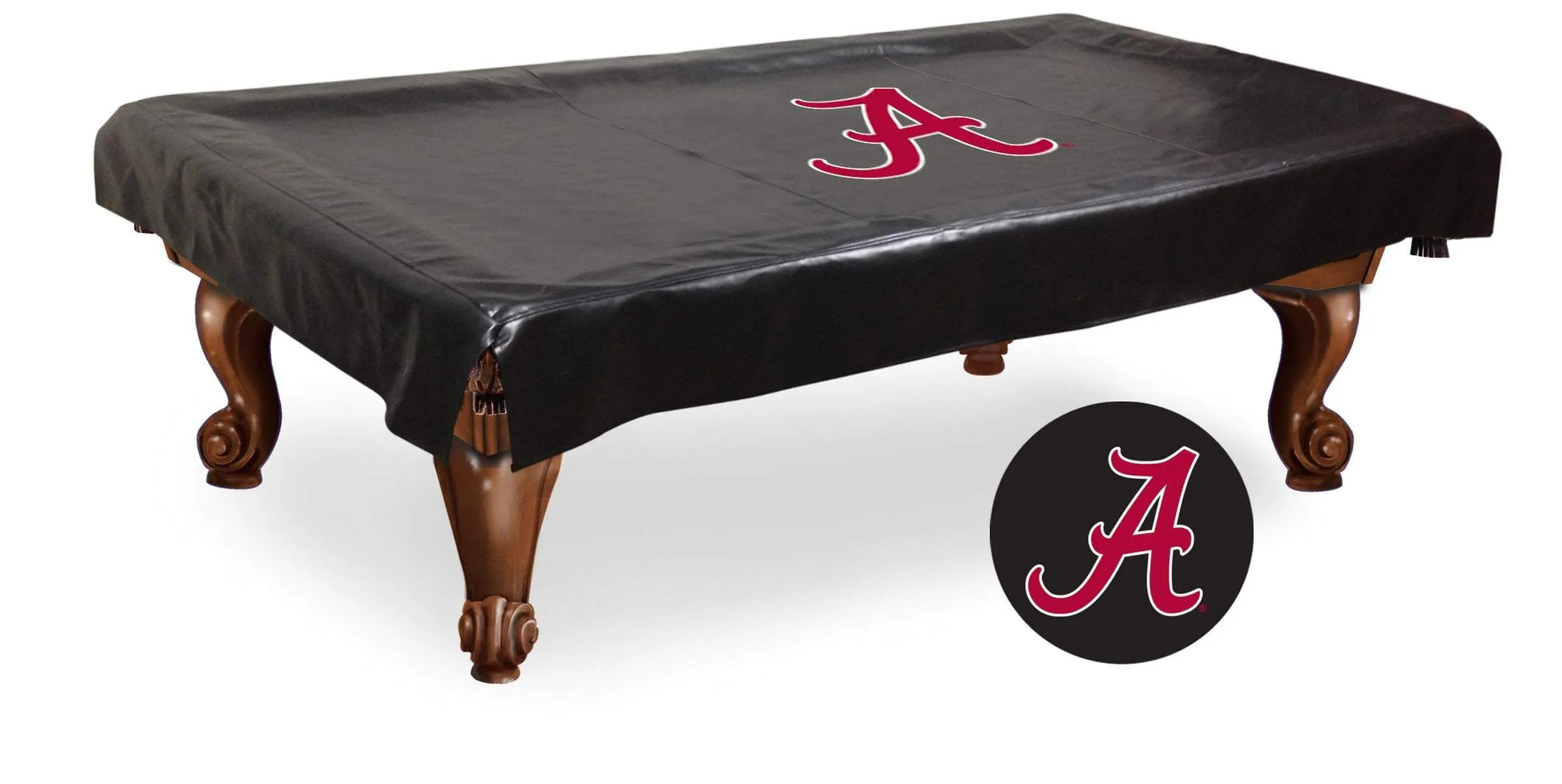 Alabama Crimson Tide Black Vinyl "A" Billiard Pool Table Cover