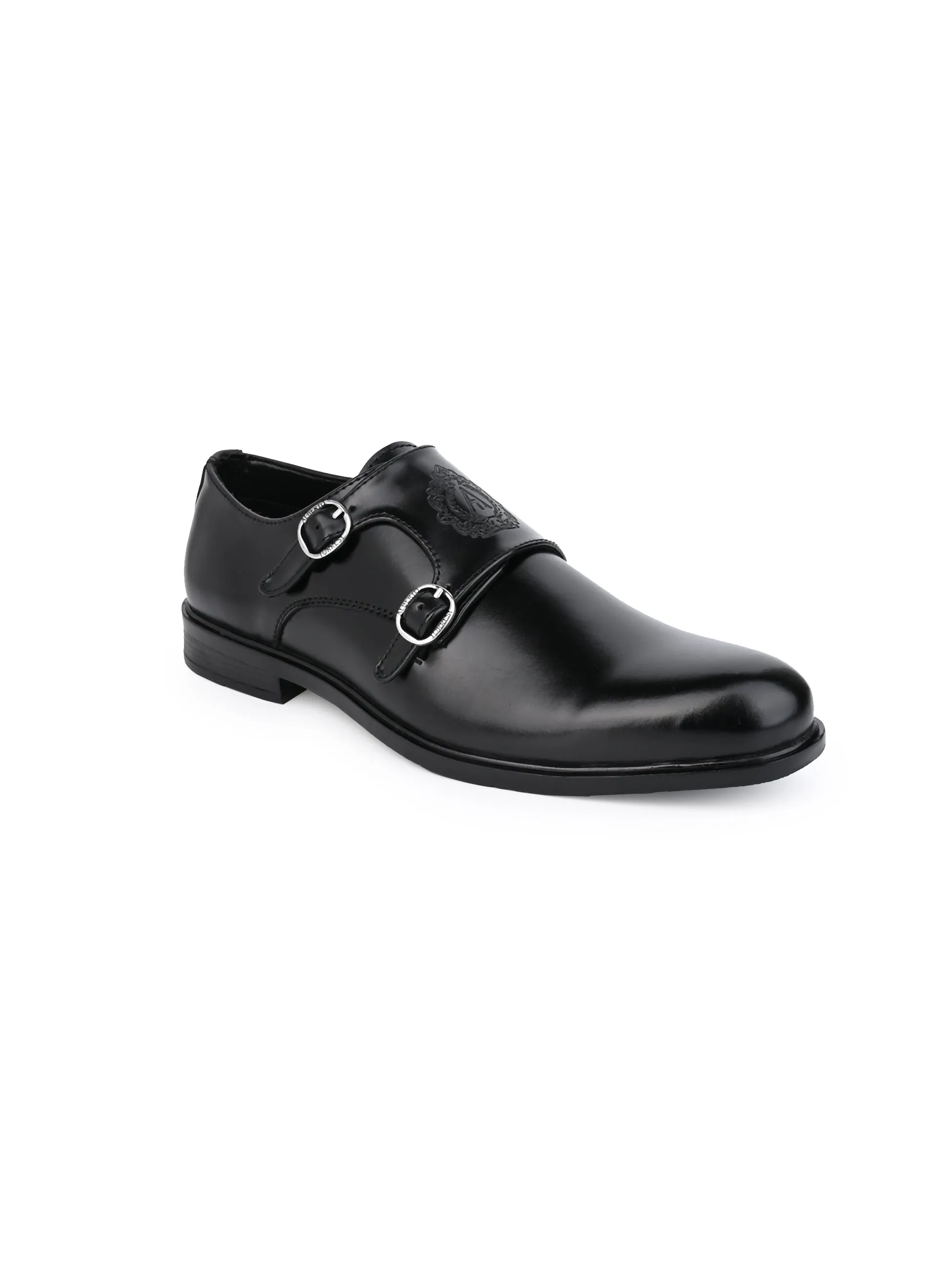 Alberto Torresi Men's Toro Black Double Monk Straps