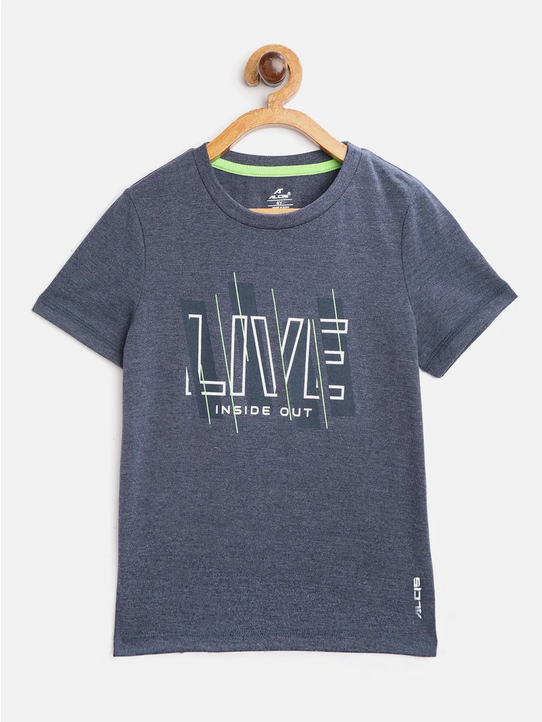 Alcis Boys Navy Blue Printed Round Neck T-shirt