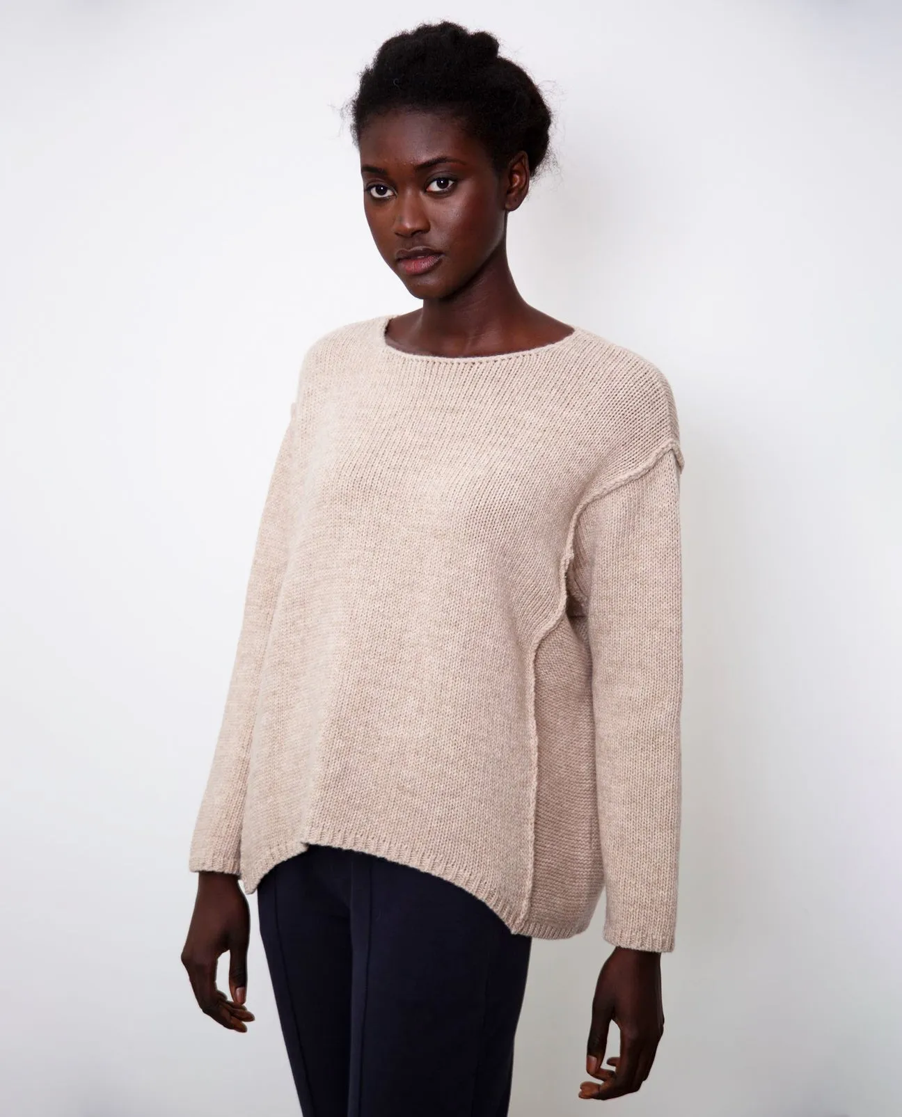 Alessandra-Rose Virgin Wool Jumper In Beige