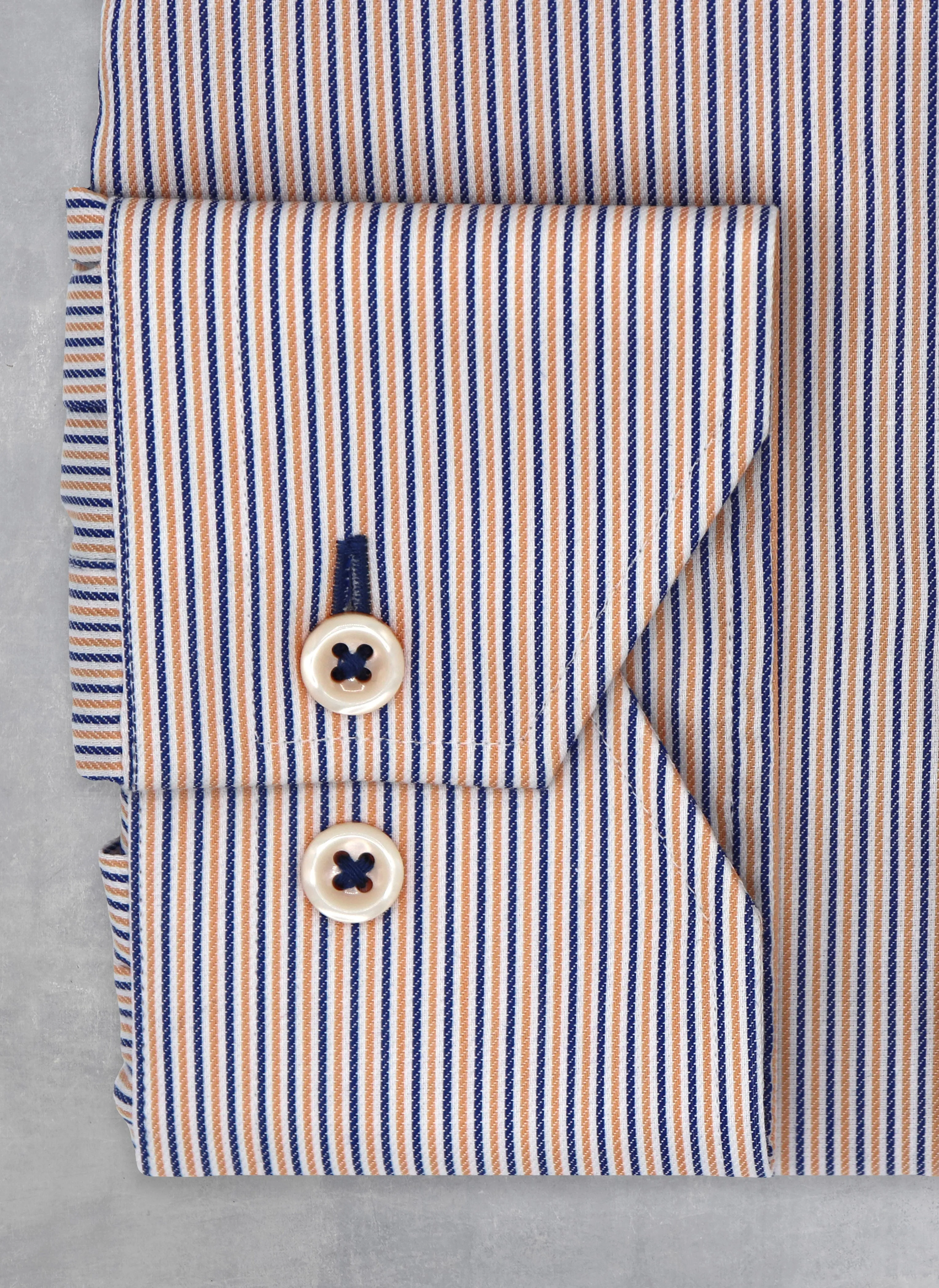 Alexander in Navy and Orange Thin Stripe Shirt