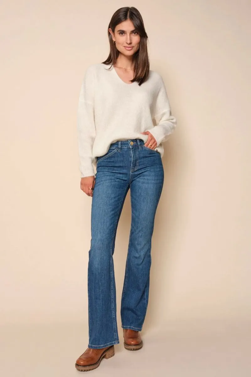 Alli Ease Flare Jeans | Blue | Jeans fra Mos Mosh