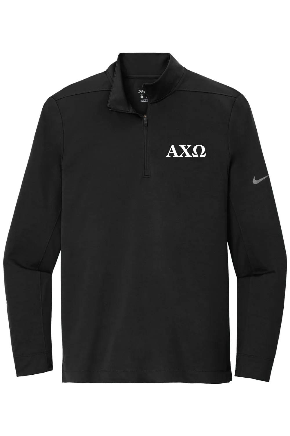 Alpha Chi Omega - Nike Dry Fit 1/4 Zip - White Embroidered Letters